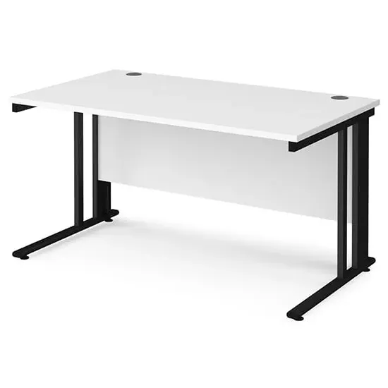 Melor Cable Managed Computer Desk - White, MDF