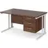 Melor Cable Managed Computer Desk with 3 Drawers - Walnut, MDF