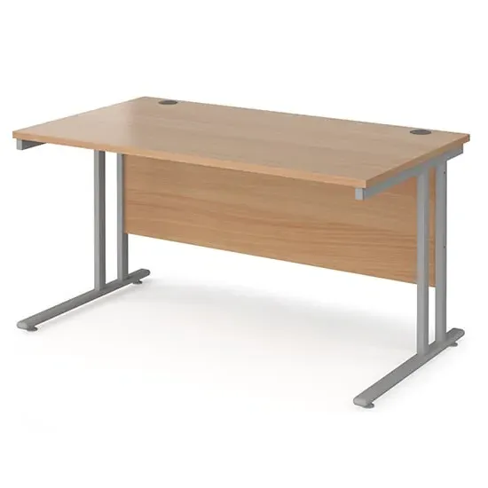 Melor Cantilever Computer Desk - Beech, MDF