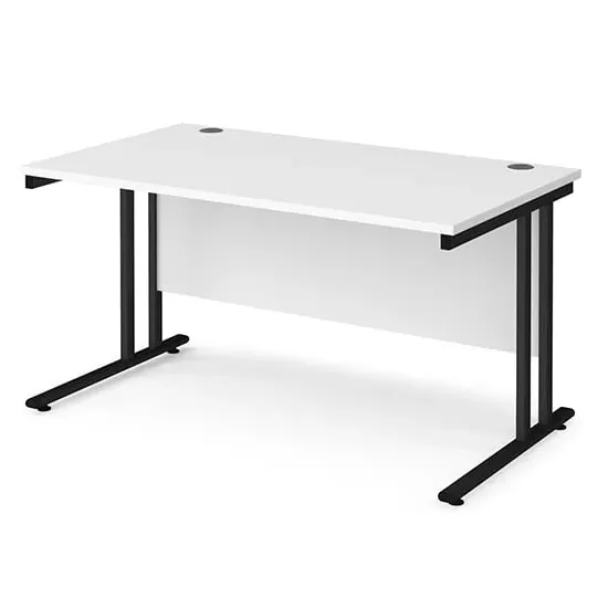 Melor Cantilever Computer Desk - White, MDF