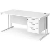 Melor Cantilever Computer Desk - White, MDF