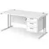 Melor Cantilever Computer Desk - White, MDF