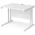 Melor Cantilever Computer Desk - White, MDF