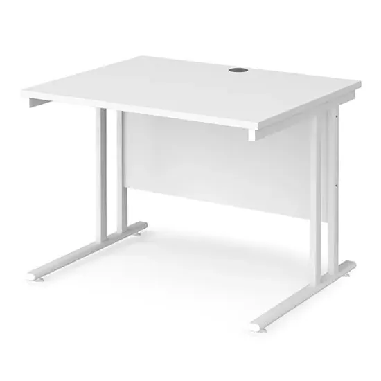 Melor Cantilever Computer Desk - White, MDF