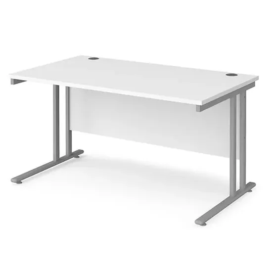 Melor Cantilever Computer Desk - White, MDF