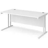 Melor Cantilever Computer Desk - White, MDF