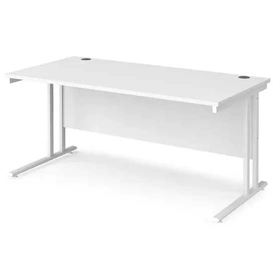 Melor Cantilever Computer Desk - White, MDF