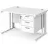 Melor Computer Desk with 3 Drawers - White