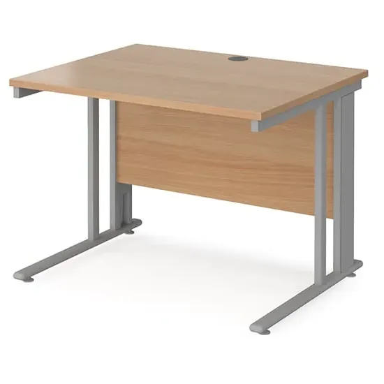 Melor Computer Desk with Cable Management - Beech