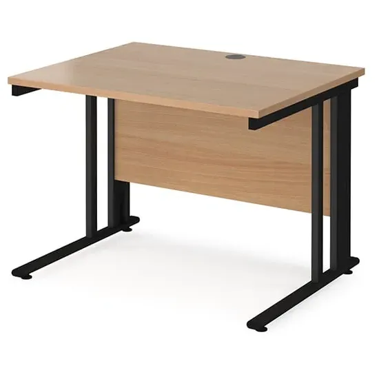 Melor Computer Desk with Cable Management - Beech image