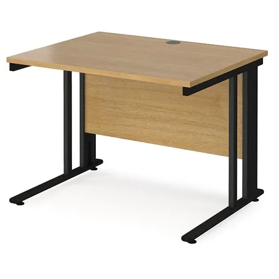 Melor Computer Desk with Cable Management - Oak