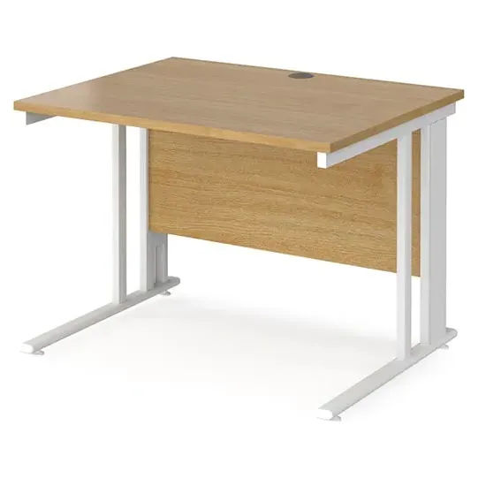 Melor Computer Desk with Cable Management - Oak