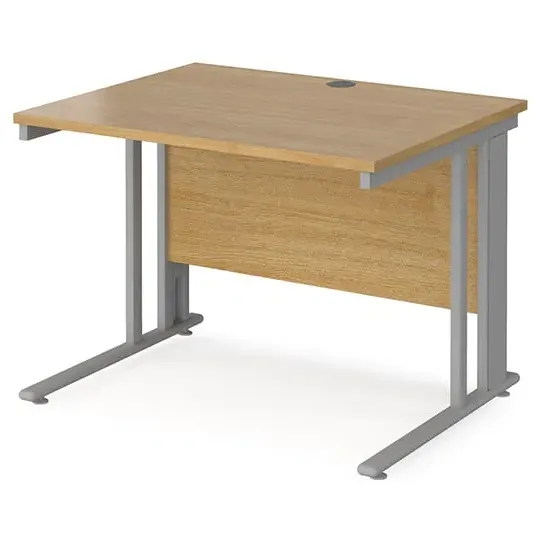 Melor Computer Desk with Cable Management - Oak