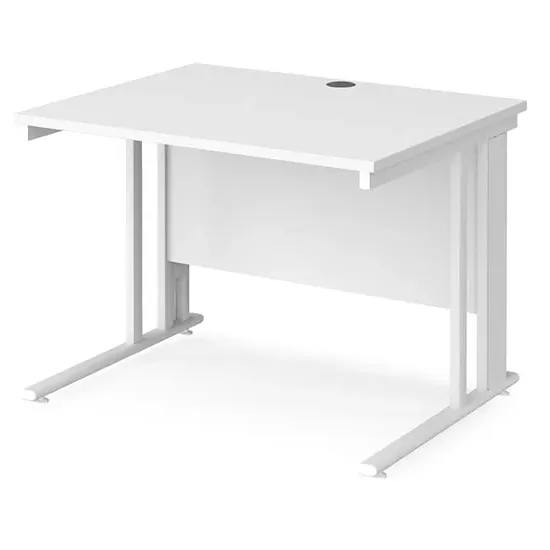 Melor Computer Desk with Cable Management - White