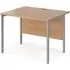 Melor H-Frame Computer Desk - Beech, Silver