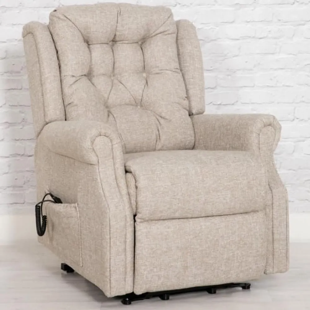 Melsa Electric Recliner Chair - Sand, Fabric image