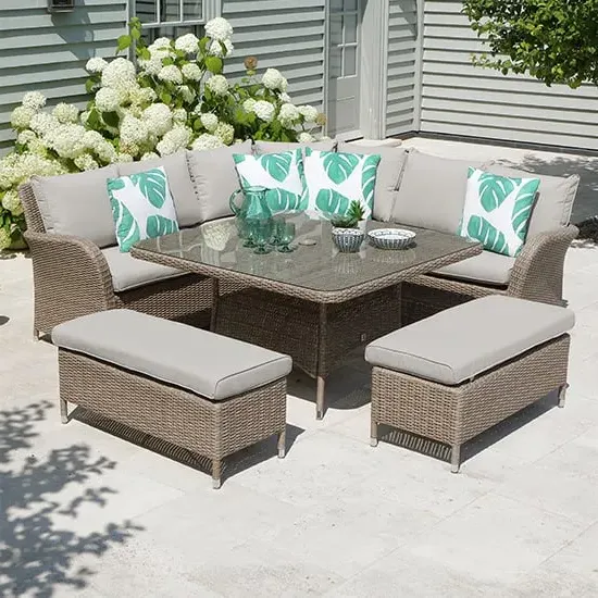 Meltan Large Square Modular Dining Set - Sand image