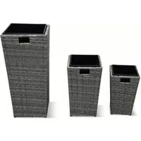 Meltan Set of 3 Planters - Pebble Grey, Ever Weave