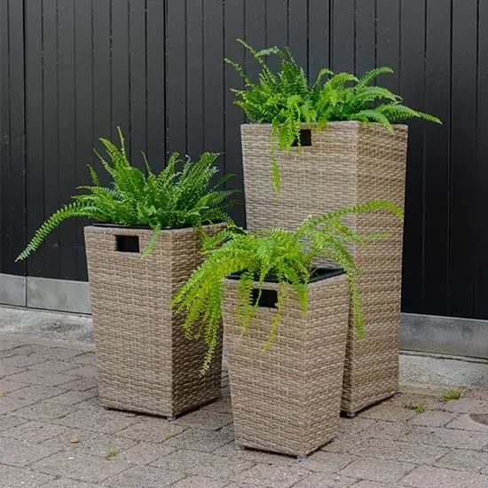 Meltan Set of 3 Planters - Sand, Ever Weave