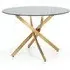 Melvin Round Glass Dining Table - Gold