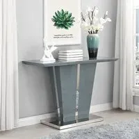 Memphis Console Table with Glass Top - Grey