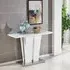 Memphis Console Table with Glass Top - White