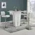 Memphis Glass Rectangular Bar Table with 4 Candid Stools - White