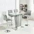 Memphis Glass Rectangular Bar Table with 4 Ripple Stools - Grey