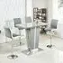 Memphis Glass Rectangular Bar Table with 4 Ritz Stools - Grey