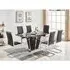 Memphis Large Black Gloss Dining Table 6 Symphony Chairs - Black