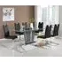 Memphis Large Dining Set with 6 Petra Chairs - Black, Glass