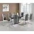 Memphis Large Dining Set with 6 Petra Chairs - Grey, Glass
