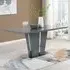 Memphis Large Dining Table with Glass Top - Grey