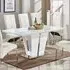 Memphis Large Dining Table with Glass Top - White