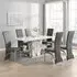 Memphis Large Filo Effect Dining Table 6 Ravenna Chairs - Grey