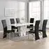 Memphis Large Filo Effect Dining Table 6 Ravenna Chairs - White
