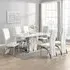 Memphis Large Filo Effect Dining Table 6 Ravenna Chairs - White