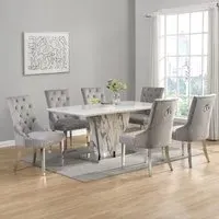 Memphis Large Filo Effect Dining Table with 6 Imperial Chairs
