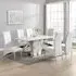 Memphis Large Filo Effect Dining Table with 6 Vesta Chairs - White