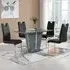 Memphis Small Dining Set with 4 Petra Chairs - Grey, Glass