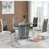 Memphis Small Dining Set with 4 Petra Chairs - Grey, Glass