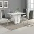 Memphis Small Dining Table Set with 4 Symphony Chairs - White