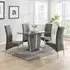 Memphis Small Dining Table Set with 4 Vesta Chairs - Grey