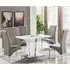 Memphis Small Dining Table Set with 4 Vesta Chairs - White