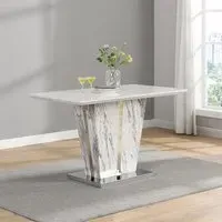 Memphis Small Dining Table - White, Glass