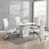 Memphis Small Filo Effect Dining Table 4 Ravenna Chairs - White