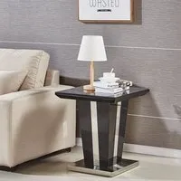 Memphis Square Lamp Table - Black, Glass