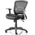 Mendes Office Chair with Castors - Black, Fabric