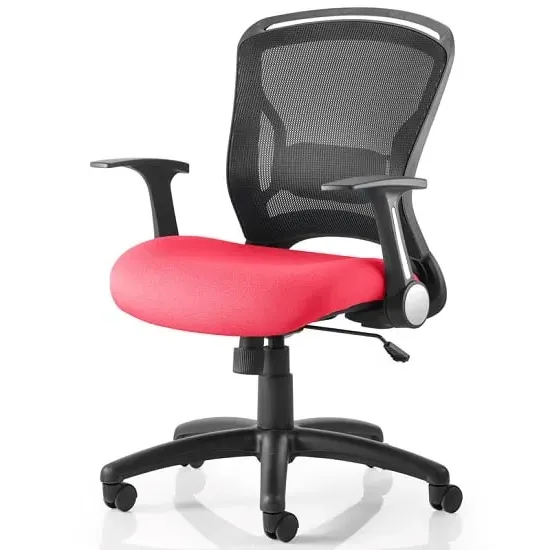 Mendes Office Chair with Castors - Cherry, Fabric