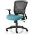 Mendes Office Chair with Castors - Kingfisher, Fabric